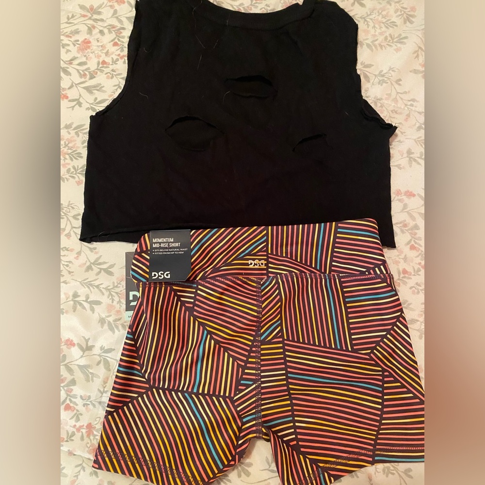DSG shorts w black crop top mossimo